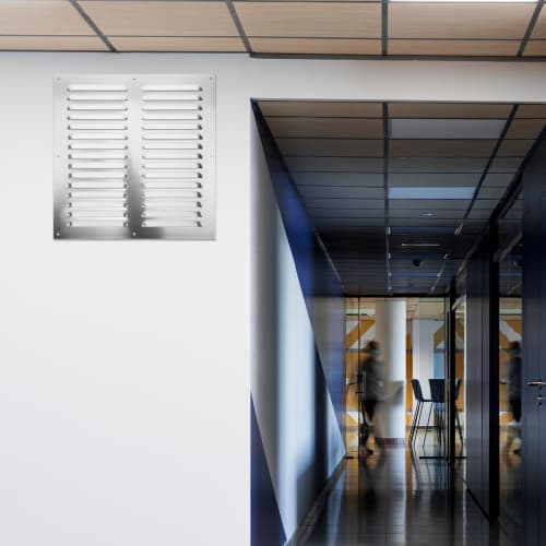 NUOLUX Air Vent Cover, Stainless Steel Ventilation Grille, Exhaust Vent Louver Grille Cover, Silver