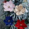 Xmas Tree Decoration 3D Simulation Magnolia 21cm Fake Flowers  New Year