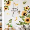 Glass Decorative Stickers Living Room Floral Background Wall Sunflower Wall Stickers Bedroom Room Accessories Tools
