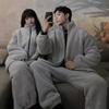 Men Pajama Sets Winter Thick Warm Flannel Pyjamas 2 Pieces /Sets Long Sleeve Sleepwear Homewear Casual Pijamas