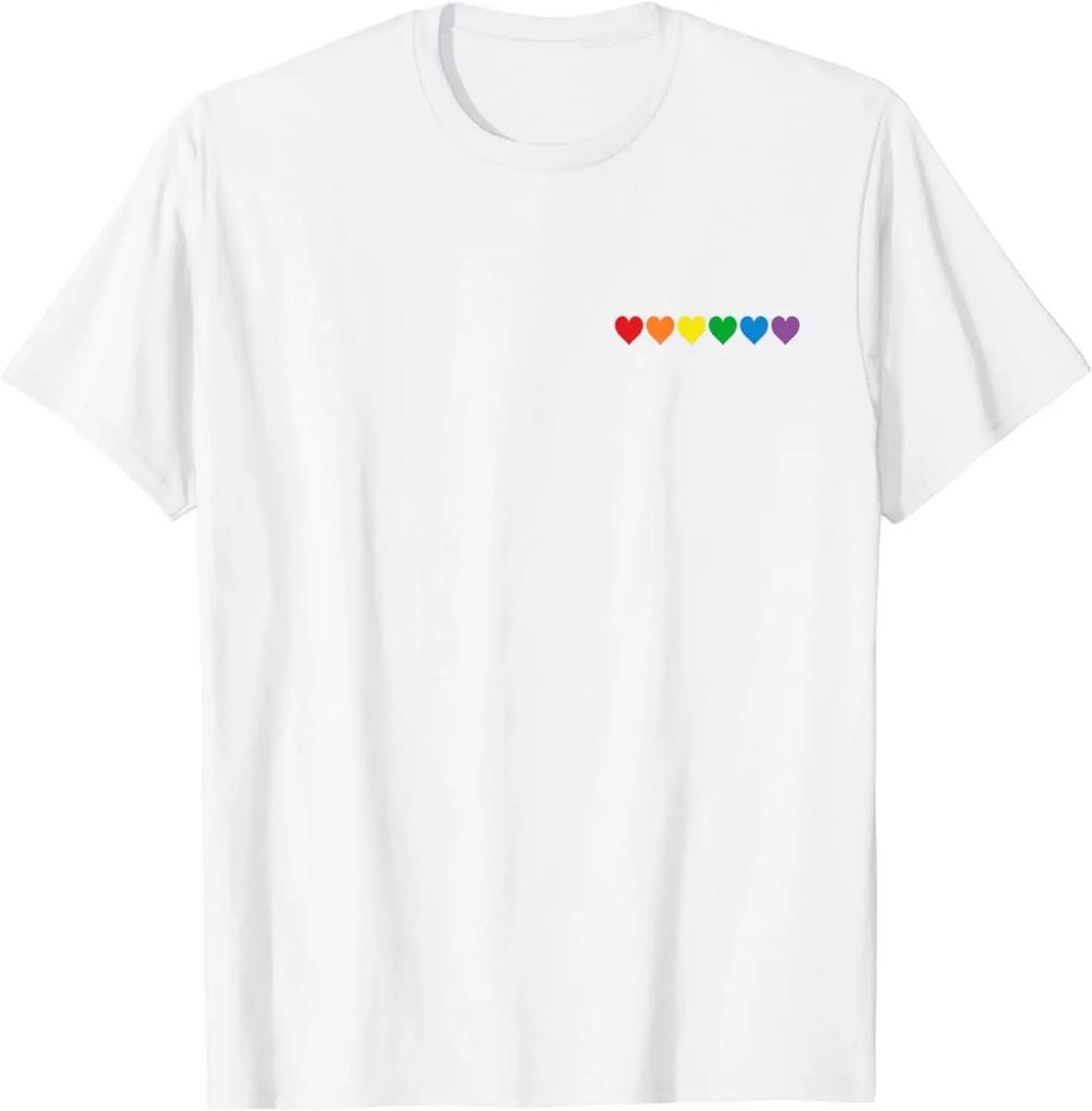 Heart shaped pocket LGBT flag cutegay priderainbow GLBT monthly Tshirt Harajukupattern birthdaygift street wear women's clothing