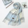Осенне-зимний новый шарф женский утолщенный искусственный кашемир универсальный студенческий шаль длинный клетчатый шарф
