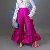 Summer High Waist Loose Ruffle Wide Leg Pants for Women