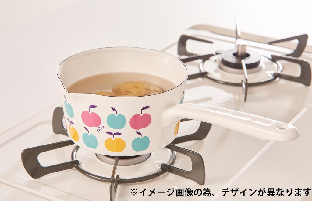 Tamahashi Enameled Milk Design Gas and Induction Compatible Plune. Pan, 15cm, "Lemon" [YJM-108],