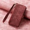 For Xiaomi Poco X7 Pro 5G Zipper Wallet Case Geometry Lines Leather Phone Cover with Strap
