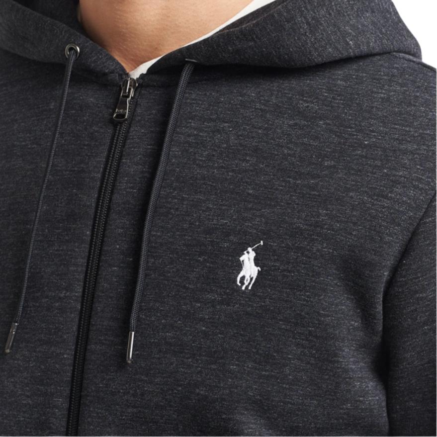 Куртка с капюшоном и застежкой-молнией Polo Ralph Lauren Logo с длинным рукавом, мужская, черная 710881517-052