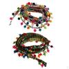 2Pcs Ethnic Style Fringed Lace Jacquard Ribbon With 1 Yard