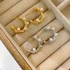 French Baroque Imitation Pearl Earrings Design Sense Premium Gold Earrings Temperament C Ring Earrings