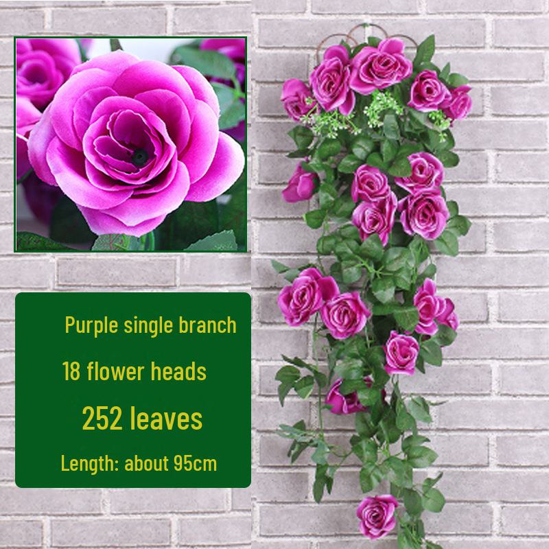 Искусственная розовая лоза, настенное украшение: Зеленое растение для декора гостиной, потолка или труб в помещении