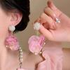 Light Luxury Yarn Flower Earrings Temperament Big Flower Stud Earrings Jewelry Gifts