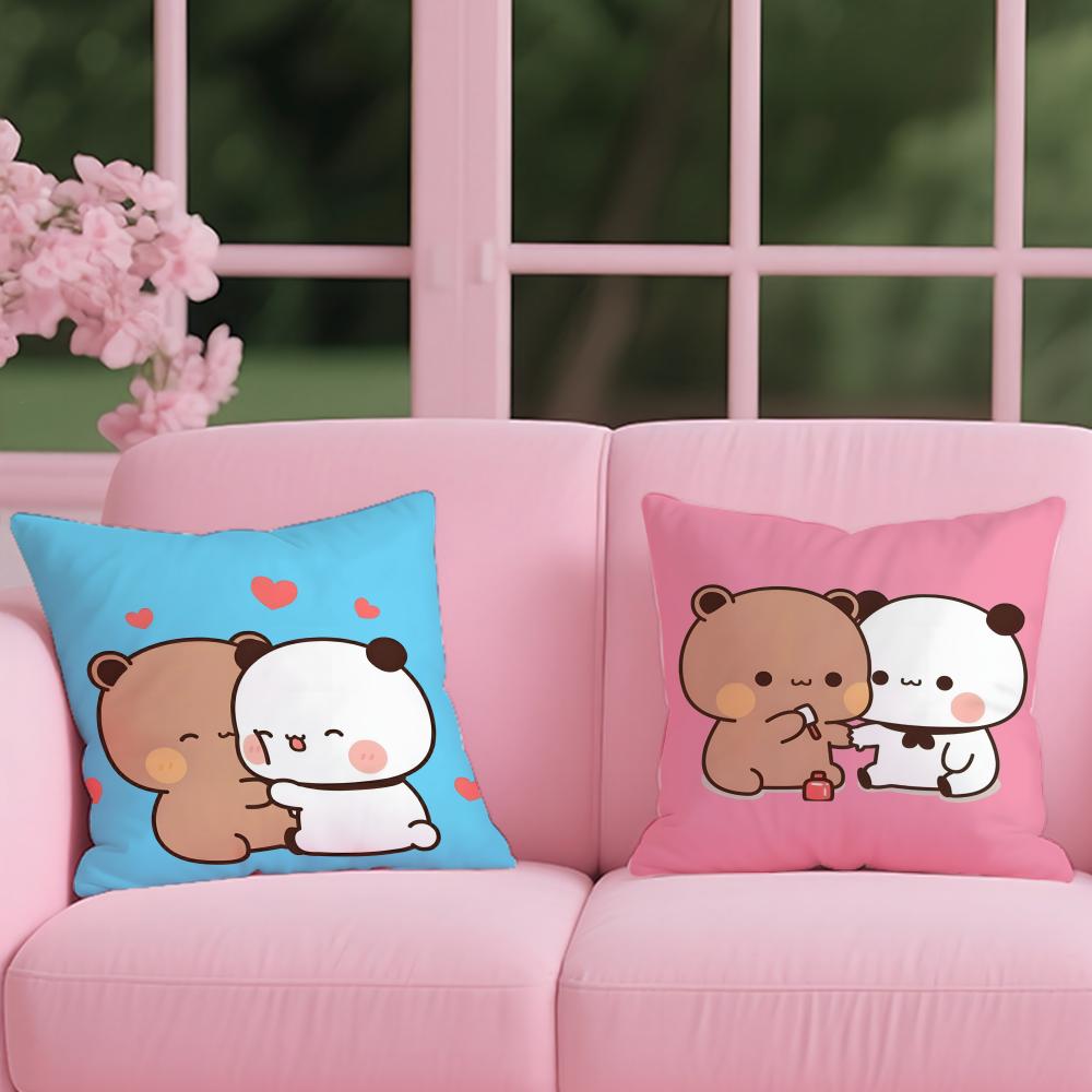 Чехол для подушки P-Panda Bubu And Dudu, двусторонний, плюшевый – Для автомобиля, дивана, спальни, идеально подходит в качестве подарка.