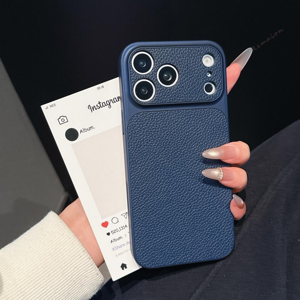 Lychee Retro Leather Phone Case For iPhone 11 12 13 14 15 16 17 Pro Max Air 15 16 14 Plus Shockproof Hard Protector Cover
