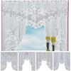 1PCS European White Translucent Coffee Curtain Warp Knitted Curtains Kitchen Tulle Lace Sheer Jacquard Bedroom Curtains