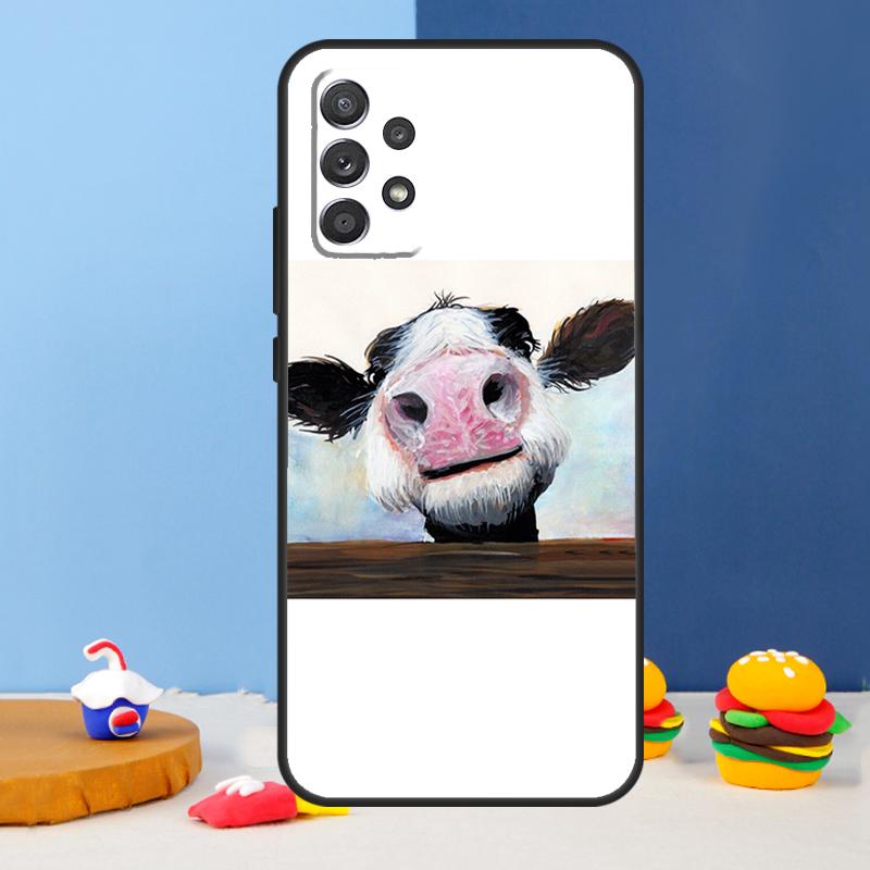 Cute Cow Moo Case For Samsung Galaxy A56 A36 A26 A16 A06 A54 A34 A14 A12 A32 A52 A13 A33 A53 A15 A35 A55