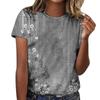 Casual Floral 3D Printed Short Sleeved Round Neck T-shirt