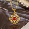 Flower Pendant Item Jewelry with Diamond Design Unique Shape Japanese and Korean Light Luxury Design Sense