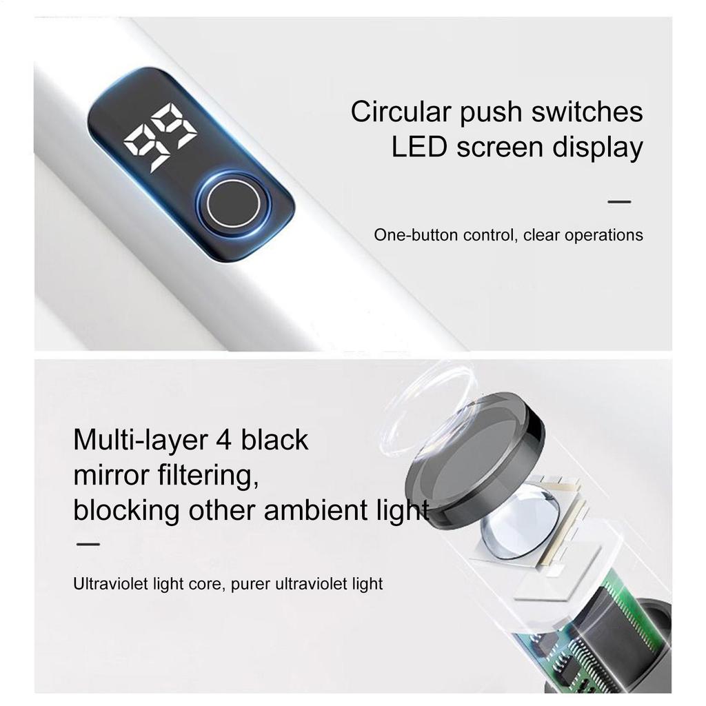 Мини УФ-лампа для ногтей, USB-зарядка, инструмент для сушки ногтей, цифровой дисплей, светодиодная лампа для ногтей с 2 режимами таймера для маникюра