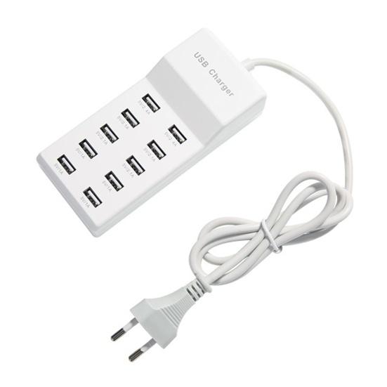 10 Ports USB Station Power Adapter Fast Charging Phone Tablet Camera Charger Hub