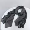 Color Matching And Splicing Scarf Long Soft And Warm Contrasting Shawl Autumn And Winter Warm Literary And Artistic Korean Version Silk Scarf Women