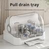 Baby Bottle Drying Rack with Transparent Lid Large Capacity Dustproof Easy to Clean Baby Bottle Storage Box with Removable Drain Tray
