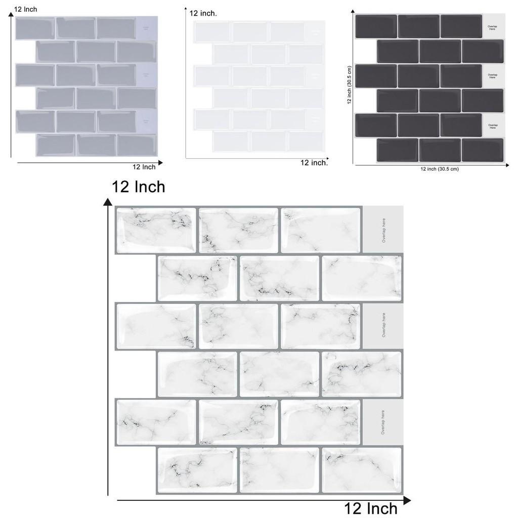 Яркая 3D самоклеящаяся наклейка Кухонный фартук из плитки для настенного декора в ванной