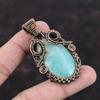 Амазонитовый кулон, медная проволока, кулон, кулон с драгоценным камнем, модные украшения, кулон ручной работы, медный ювелирный подарок для нее, элегантный кулон