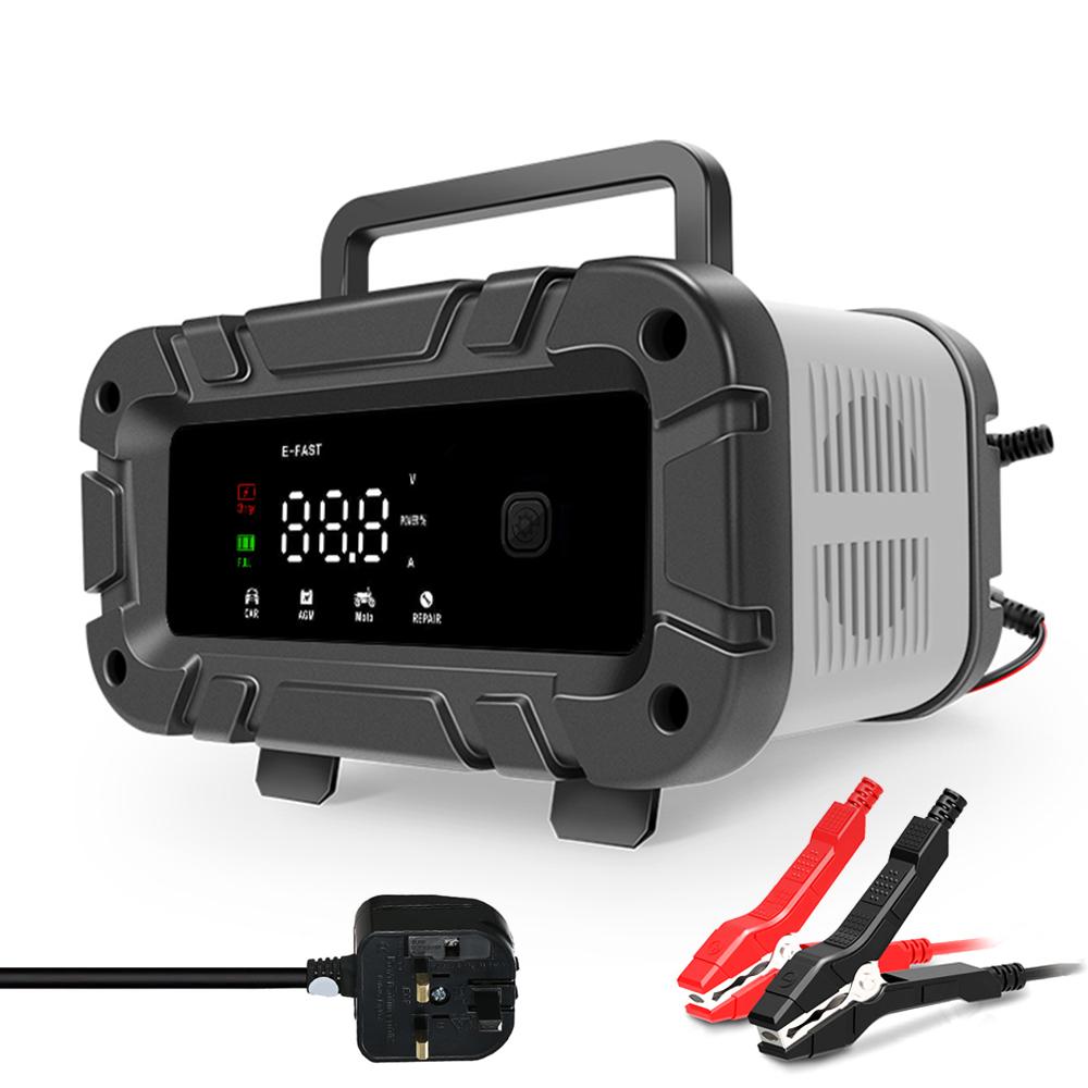 Зарядное устройство, интеллектуальное автоматическое зарядное устройство 12 В с большим экраном, устройство для обслуживания аккумулятора