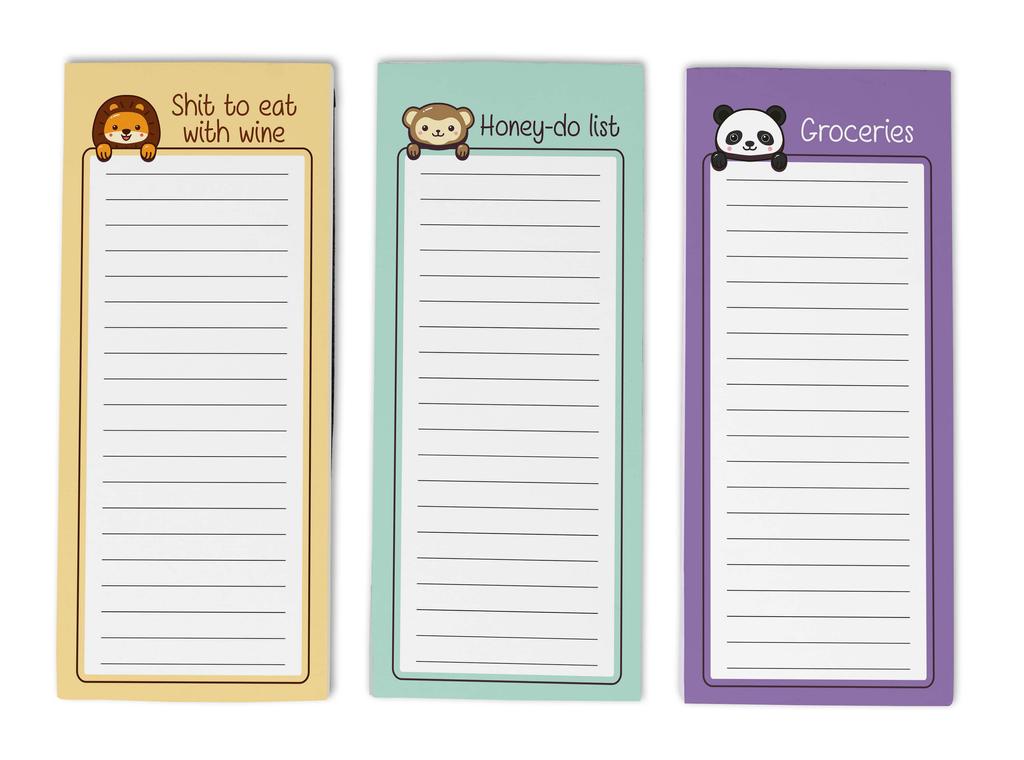 Inkdotpot Pack of 3 Magnetic Fridge To-Do List Notepads- Magnetic Memo Pads For Refrigerator- (50 Sheets