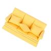 1:12 Doll House Mini Sofa with 3pcs Pillow Living Room Furniture Wooden Doll House Decoration