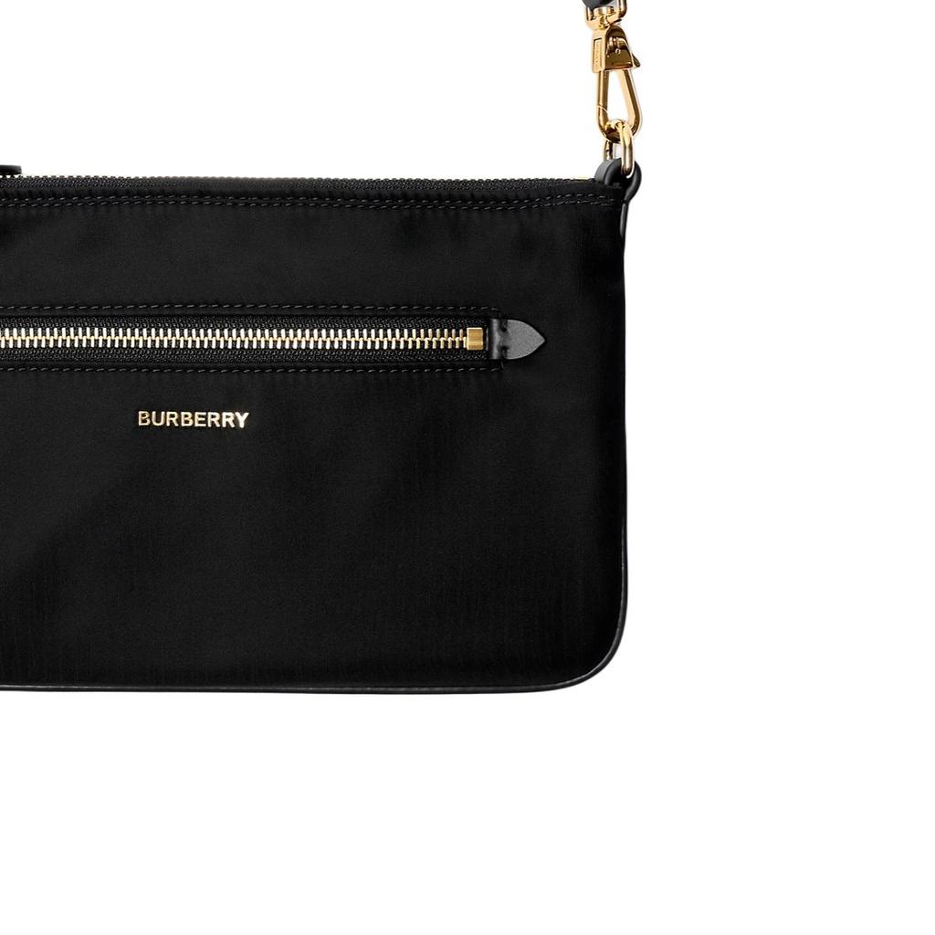 Burberry Metallic 3D Letter Logo Nylon Shoulder Bag Women Shoulder Bag Black 81092711