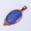 Natural Lapis Lazuli Copper September Birth Electroformed Handcrafted Pendant V-53