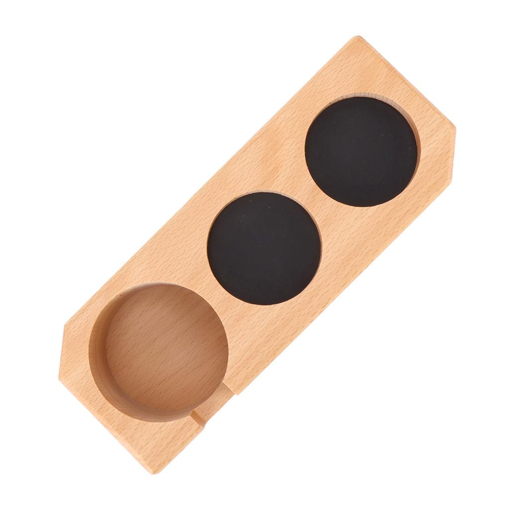 Подставка для тампона из бука с противоскользящей накладкой для кофейных принадлежностей L