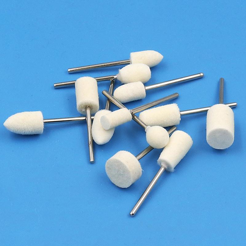 12 Pcs Wool Polishing Head 2.35Mm Shank For Ladies Nails Felt Bobs Engraver Abrasive Tools Grinding Rotary Drill Bit