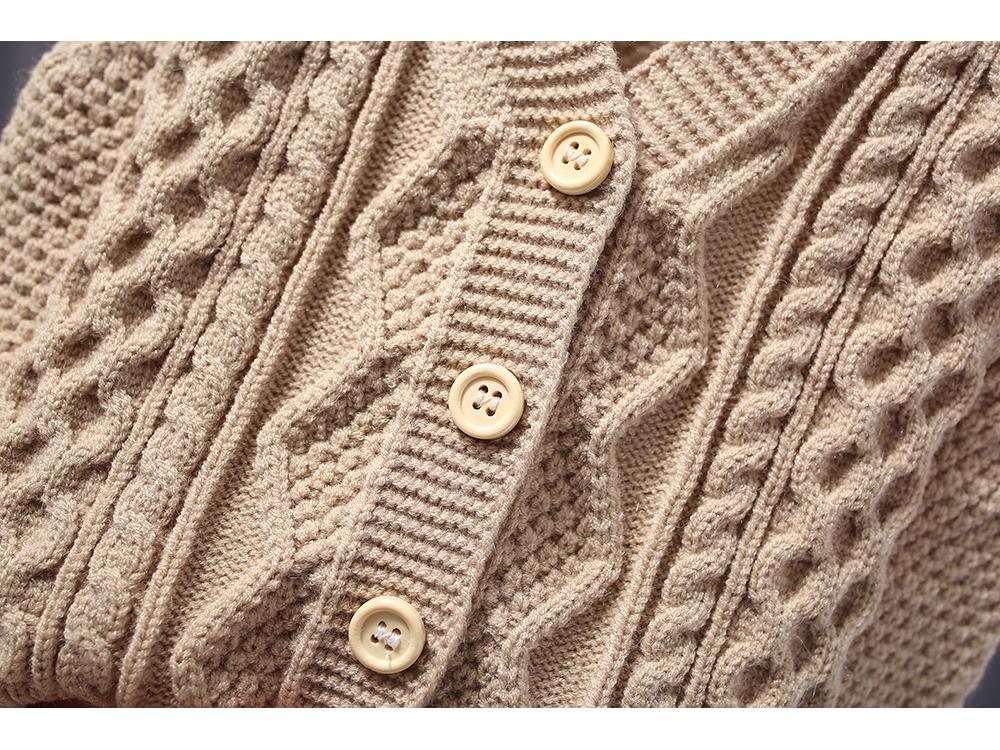 Men's Baby Wool Knit Cardigan & Girls' Solid V-Neck Sweater Vest