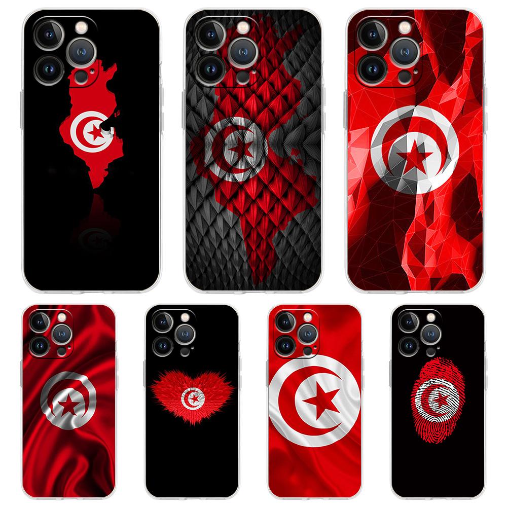 Tunisia Flag Phone Case for iPhone 16 15 14 13 12 Pro Max Transparent Soft for iPhone 11 Pro Max 7 8 Plus XS XR Shell Bags