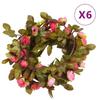 Flower Garland - vidaXL - 6 Pcs - Pink - 215 Cm - Artificial Silk