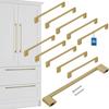 KOTARBAU® Kitchen Furniture Handle Classic Modern Oblong Long Matte Gold 221 MM Spacing 192 MM Set of 10