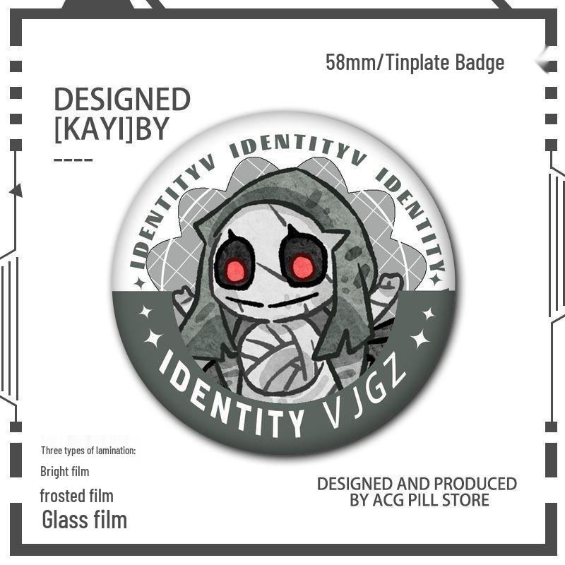 Identity V Q Version Fanmade Badges: Antique Dealer, Fisherman, Emblems, Embalmer, Prisoner, Perfumer, Laser Grains.