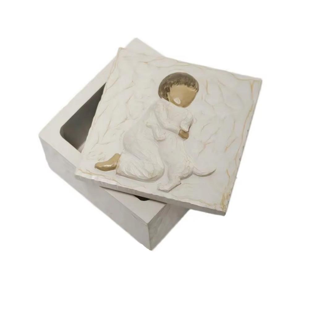 Universal Pet Coffin Box Cartoon Cat Memorial Box Durable Resin Pet Urn Pet Supplies