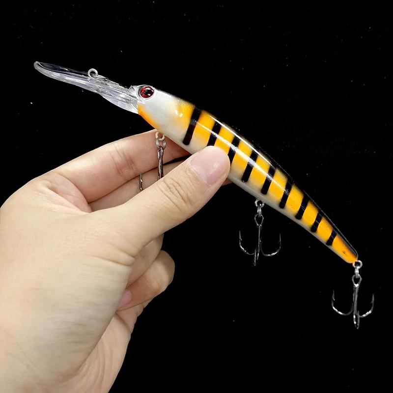 Рыболовный крючок-приманка 10 г. Глубоководный большой воблер-минноу. Искусственная жесткая приманка. Воблер. Снасти для рыбалки на окуня, щуку, судака.
