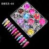 12Jars/set Christmas Holographic Glitter Sequins Colourful Chunky Glitter Nail Art Sequins Mixed-Size Xmas Girl Manicure Glitter