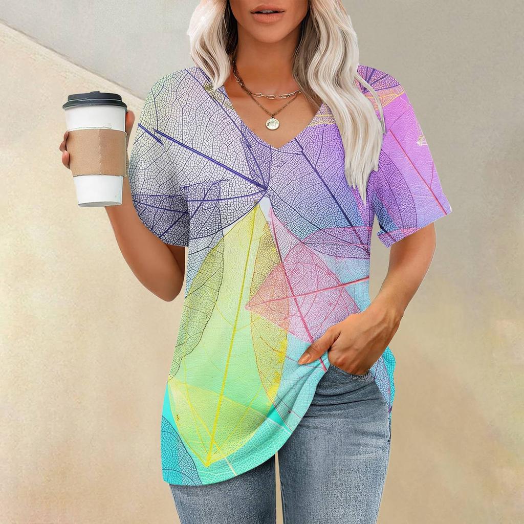 Женские футболки с V-образным вырезом и коротким рукавом, летние топы, повседневные базовые футболки, модные