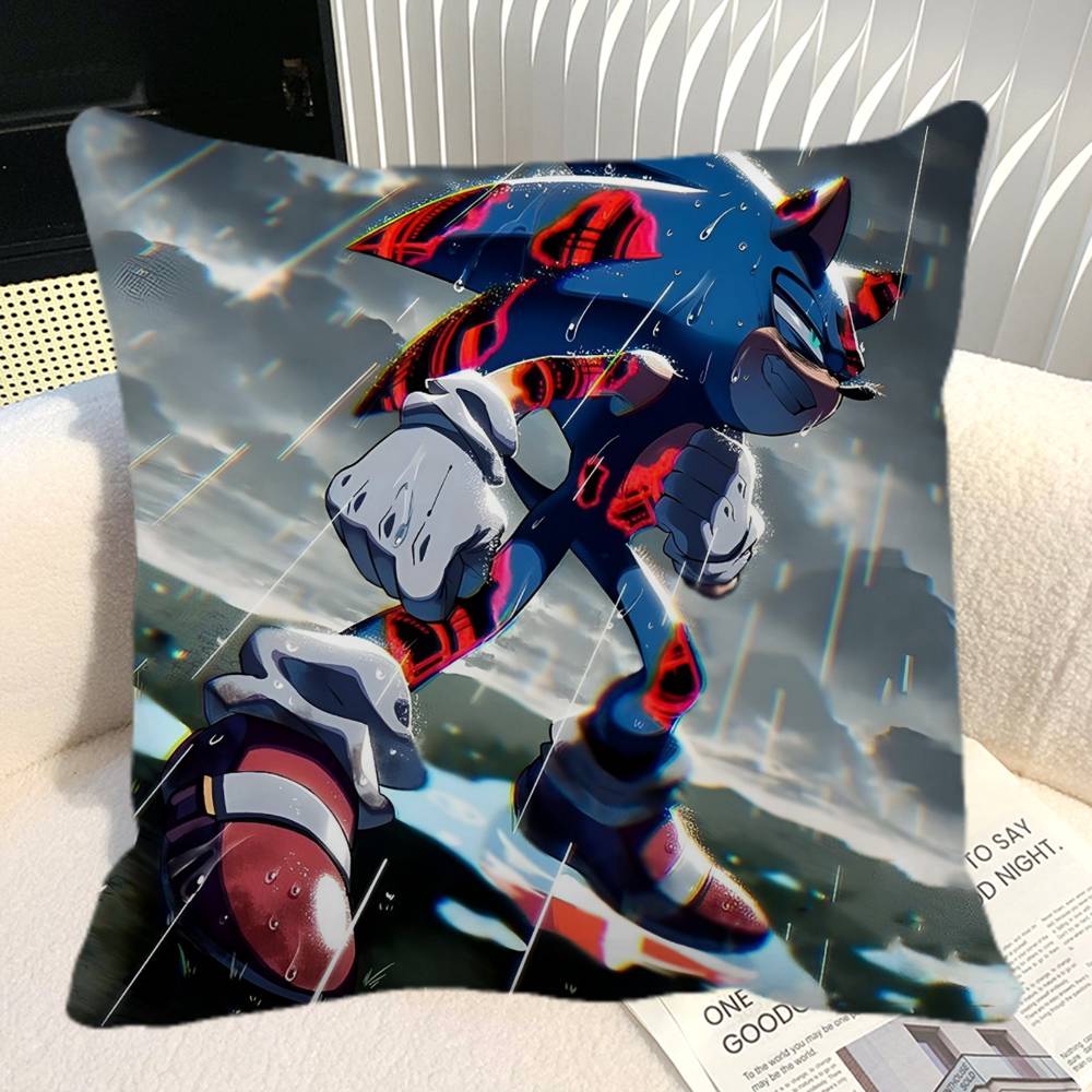 SSonic The HHedgehog Pillow Case Square Pillow Bedroom Sofa Leisure Comfort Cushion Car Home Decoration