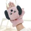 Dog Half Finger Gloves Thickened Flip Cover Plush Gloves Gift Cartoon Plush Mittens  Shopping