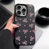 Fashion Bowknot Print Soft Matte Case For iPhone 16 Pro Max 15 Pro 14 13 12 11 Shockproof TPU Leather Texture Slim Phone Cover