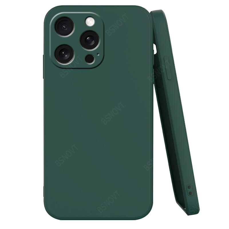 For iPhone 16 Pro Max Case Cover iPhone 16 Pro 15 Plus Capas Original Liquid Silicone Square Fundas iPhone 16 Pro Max Soft Cover