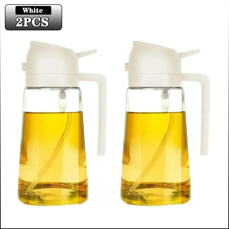1/3pcs Glass Oil Spray Bottle With Pour Spout Nozzle Olive Dispenser Dual-purpose Camping Bbq Baking Soy Sauce Oven Picnic Tool