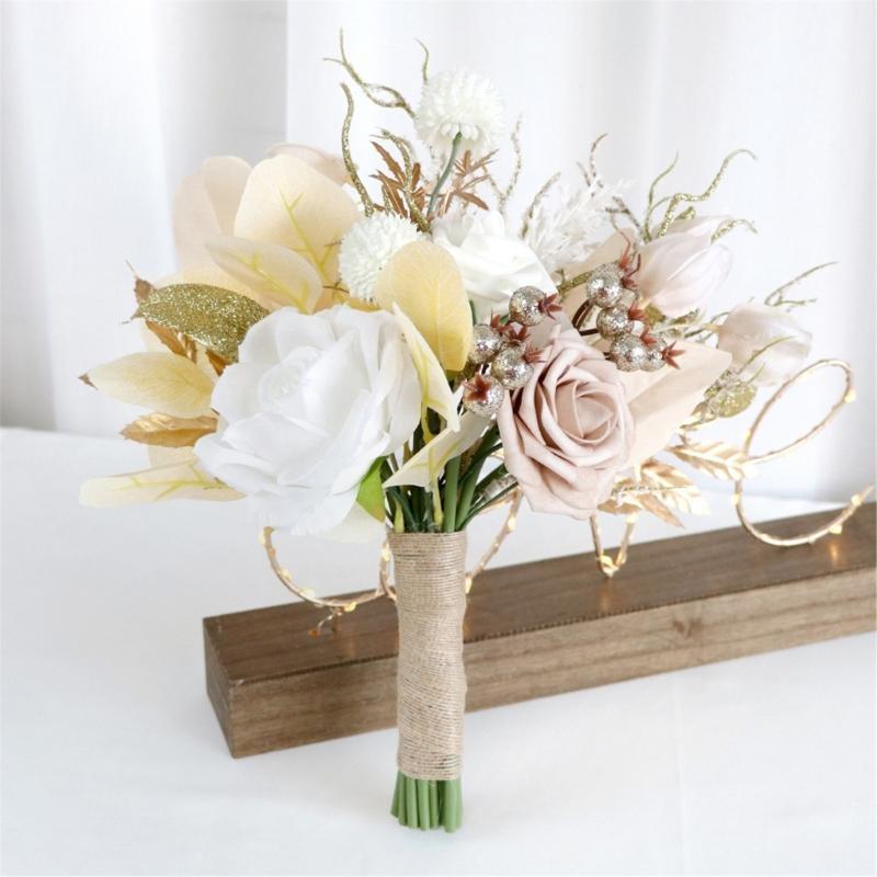 Wedding Artificials Flowers Cluster Rose Flowers Ornaments Handheld Bouquets