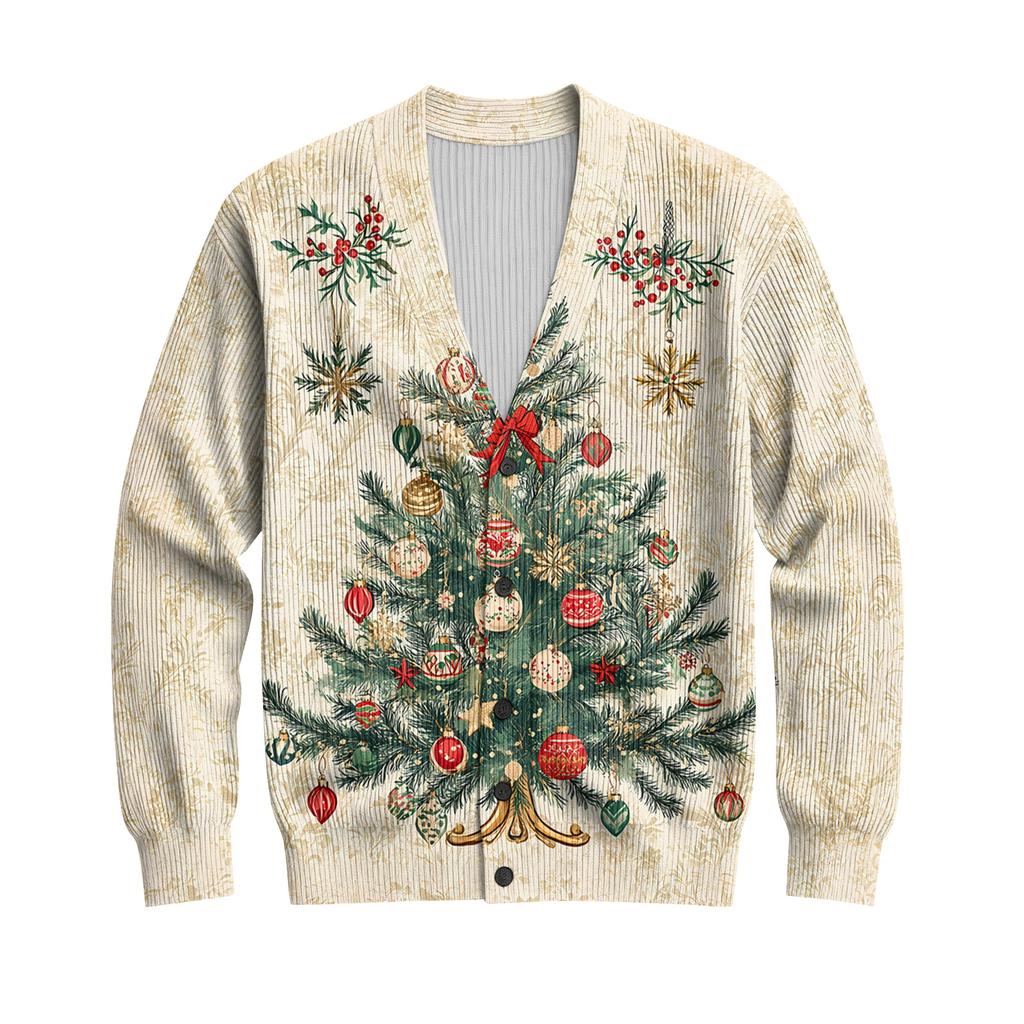 Мужской кардиган с длинным рукавом, рубчатой вязки