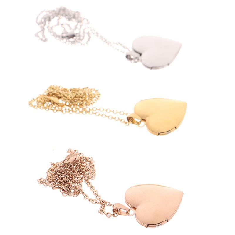 Love Heart Locket Pendants For Women Men Openable Photo Frame Picture Necklace